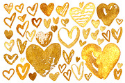 Set of 50 gold watercolor hearts, an Illustration by KatBranchArt (Thumbnail 3 of 4)