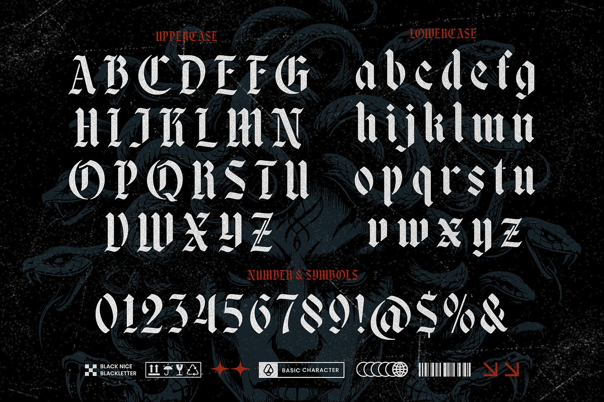 Black Nice Typeface, a Blackletter Font by alit design (Photo 7 of 17)
