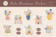 Boho Rainbows Stickers, a Graphic by rinaletters (Thumbnail 1 of 5)