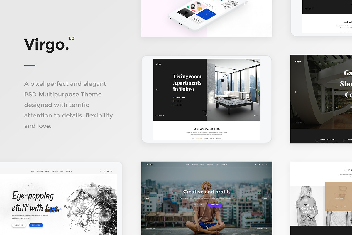 Virgo - PSD Multipurpose Template, a Landing Page Template by Spartak Vee (Photo 1 of 5)