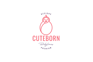 baby born smile happy line logo, a Branding & Logo Template by devastd