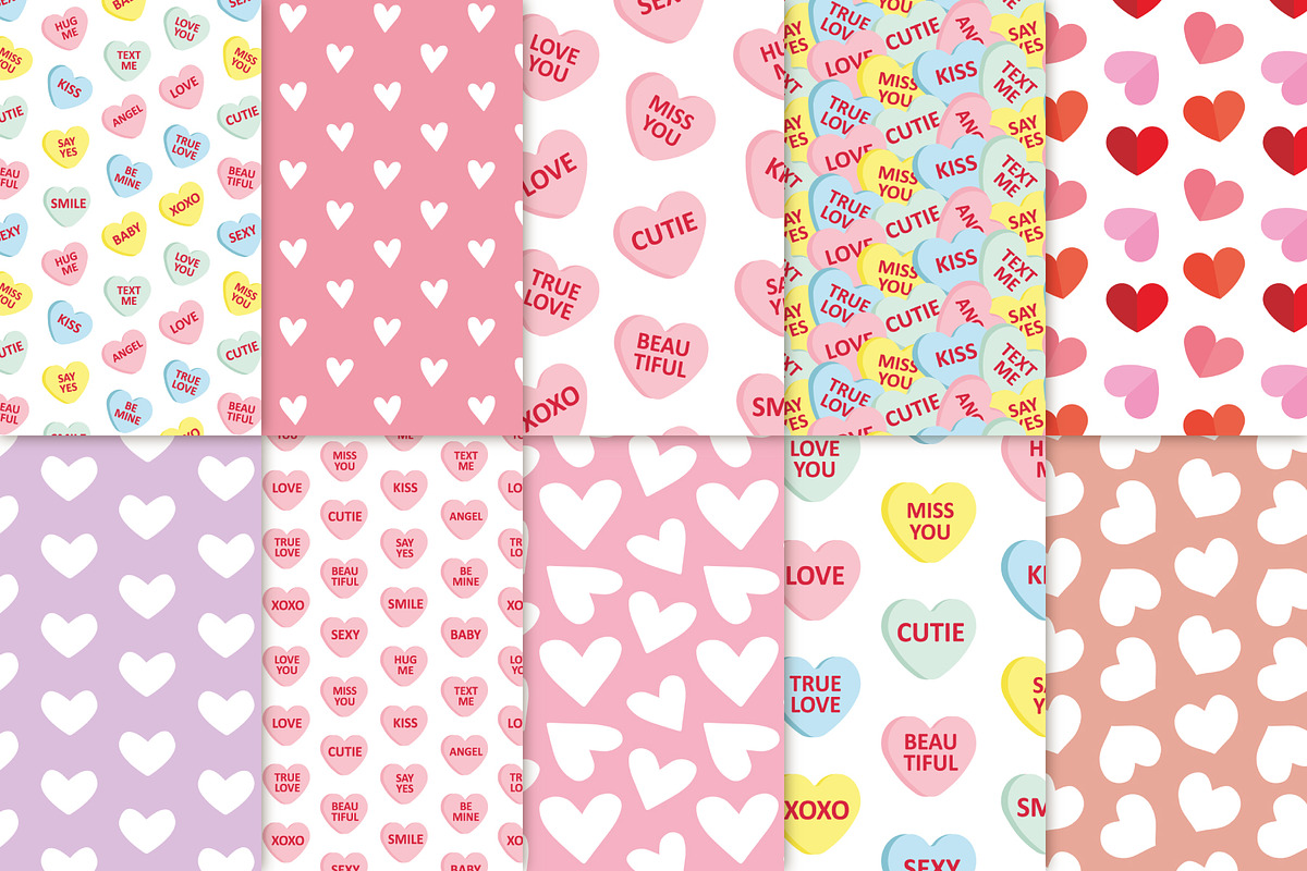 Valentine seamless patterns set, a Pattern Graphic by Swetsol (Photo 2 of 8)