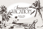 Summer Vacation Beach Collection, a Seasonal Illustration by TheMountBirdStudio (Thumbnail 1 of 21)