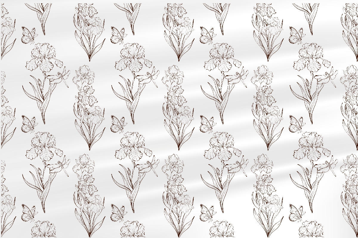 Iris Botanical Line Floral Vector, a Decorative Illustration by katmonne (Photo 14 of 14)