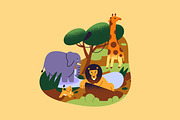 Zoo map design with animals + set, an Animal Illustration by PaperTrident (Thumbnail 7 of 7)