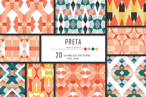 PRETA geometric seamless patterns.