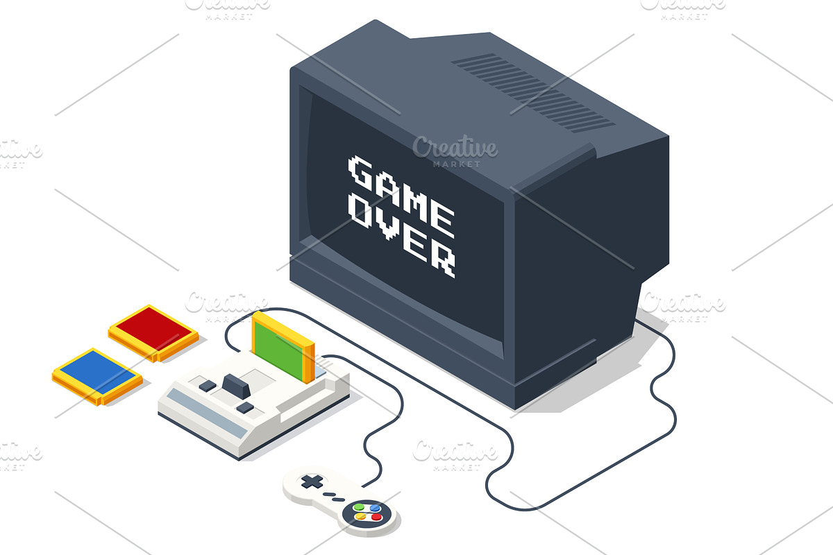 Isometric classic retro video game, a Technology Illustration by Golden Sikorka