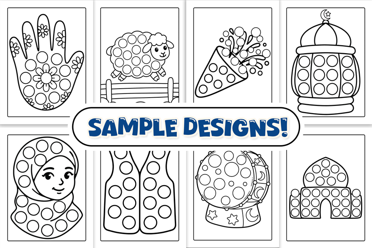 Eid Mubarak Dot Marker Activity Book, a Seasonal Illustration by Craftsbeefy (Photo 3 of 4)