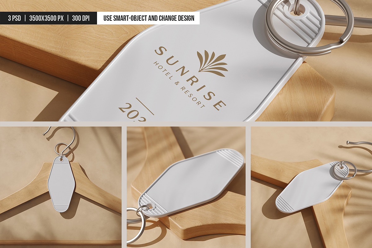 Hotel Keychain on Hanger Mockup, an Advertising Mockup by SD Mockup (Photo 5 of 5)