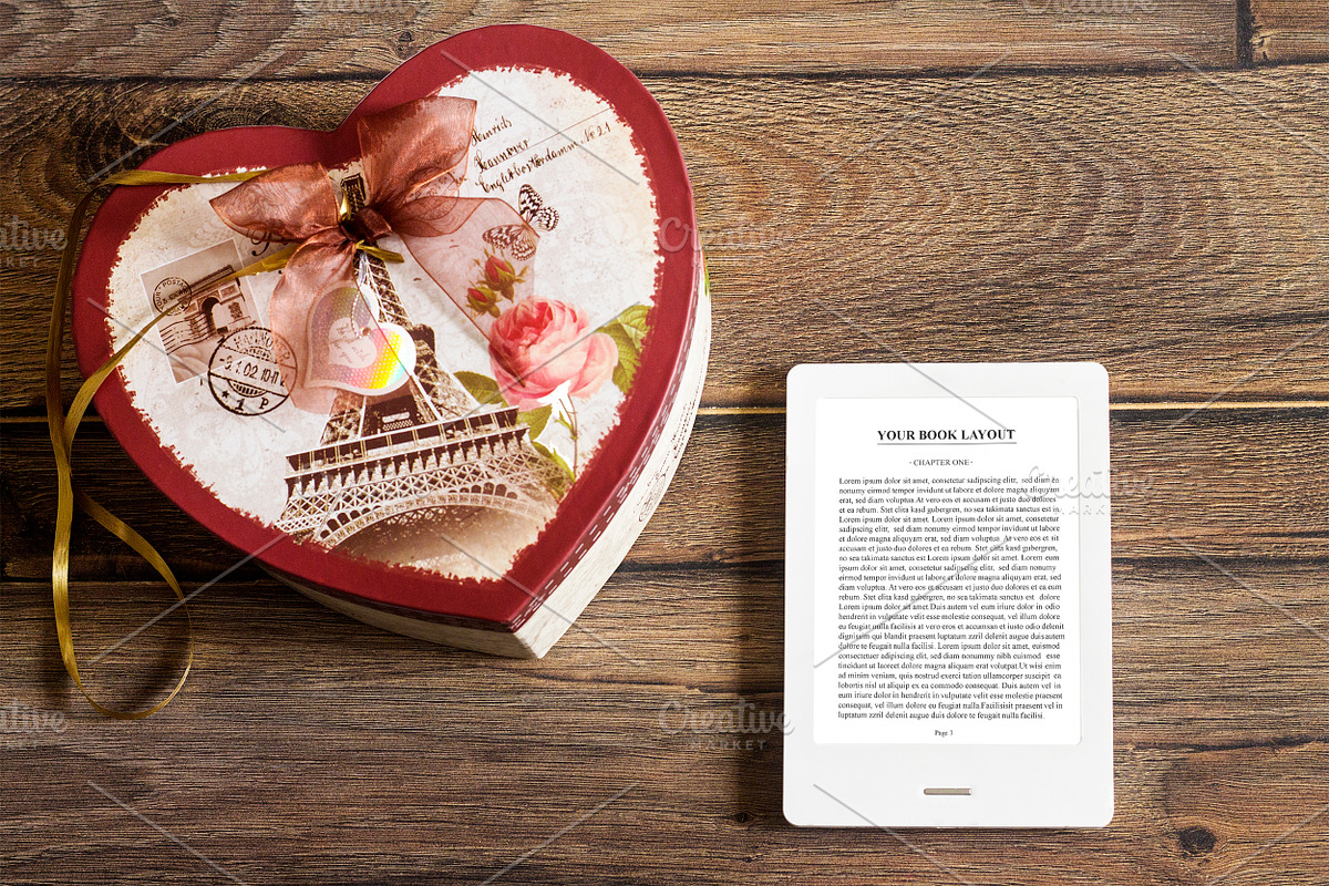 E-Book Reader,Mock-up, a Device Mockup by Mockup Stories
