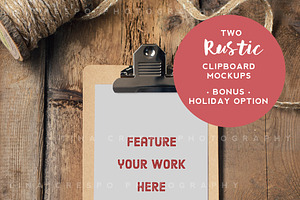 Rustic Clipboard Mockup x2
