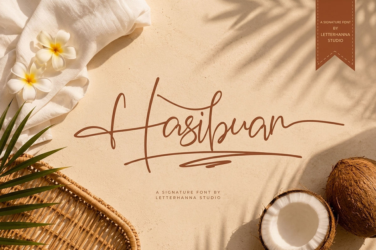 Hasibuan Font, a Script Font by Letterhanna Studio (Photo 1 of 17)