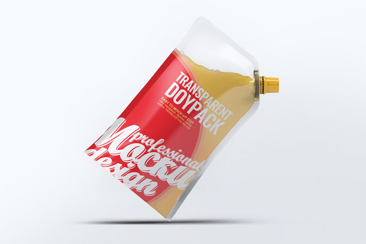 Transparent Doypack Package Mock-Up, a Packaging Mockup by DesignRushMarket (Photo 6 of 6)
