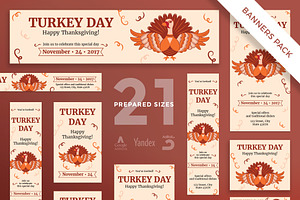 Banners Pack Turkey Day