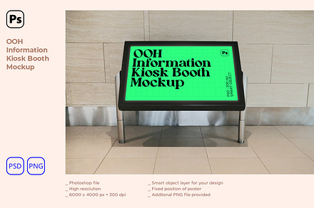 OOH Information Kiosk Booth Mockup
