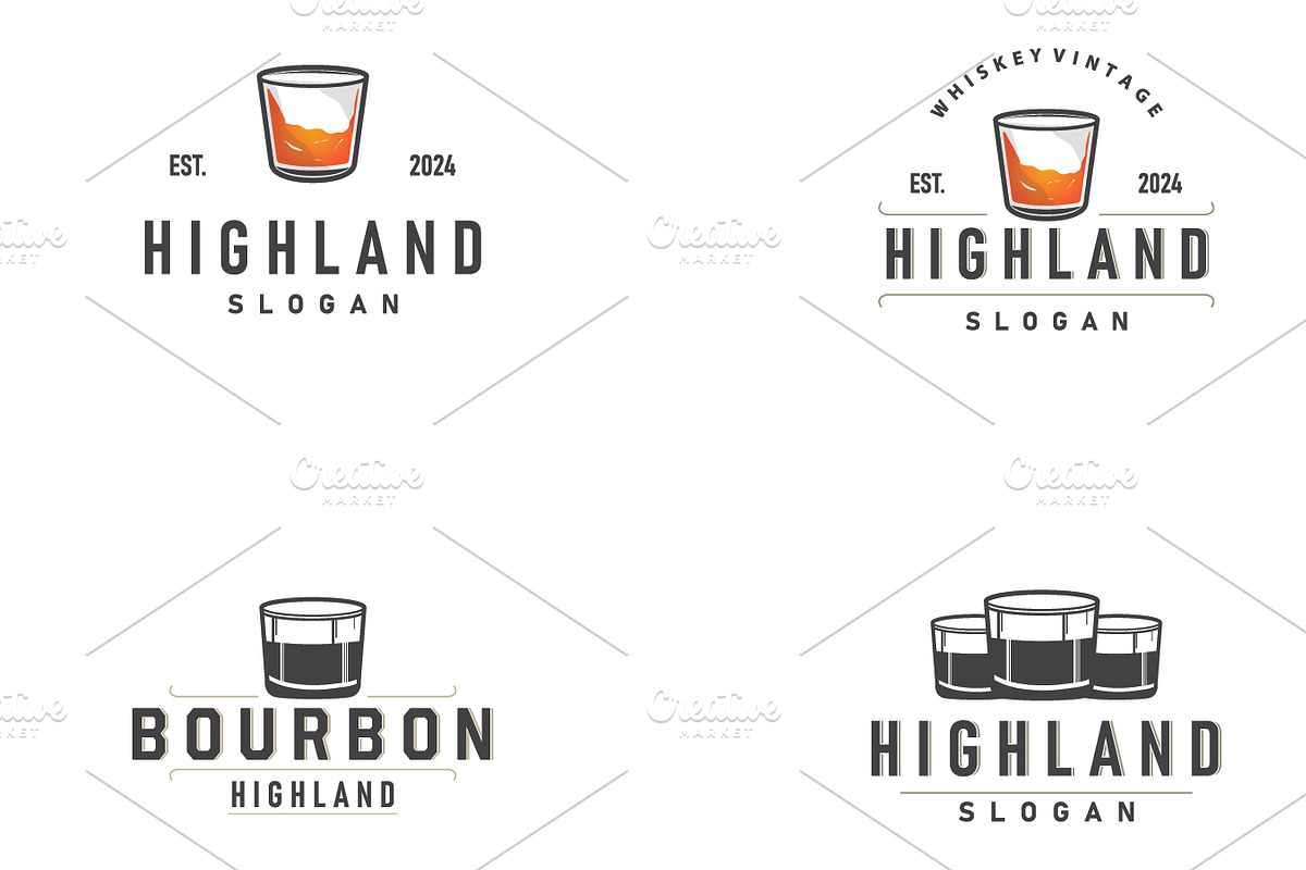 minimalist whiskey logo design, a Branding & Logo Template by Maylianaw28