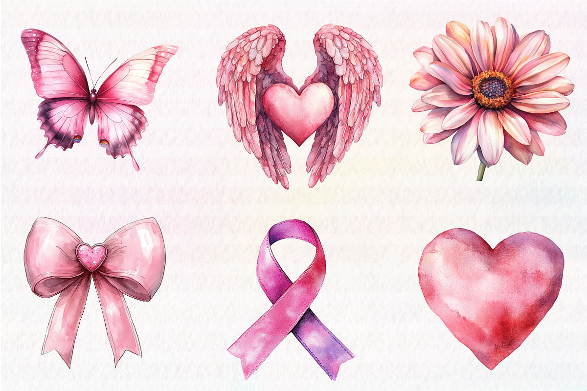 Breast Cancer Awareness Clipart, an Illustration by CreationArt (Photo 2 of 5)