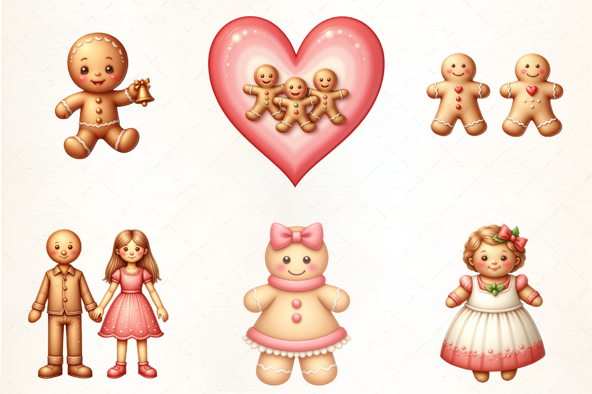 Gingerbread Man Family Clipar, an Illustration by CrexoraLab (Photo 4 of 5)