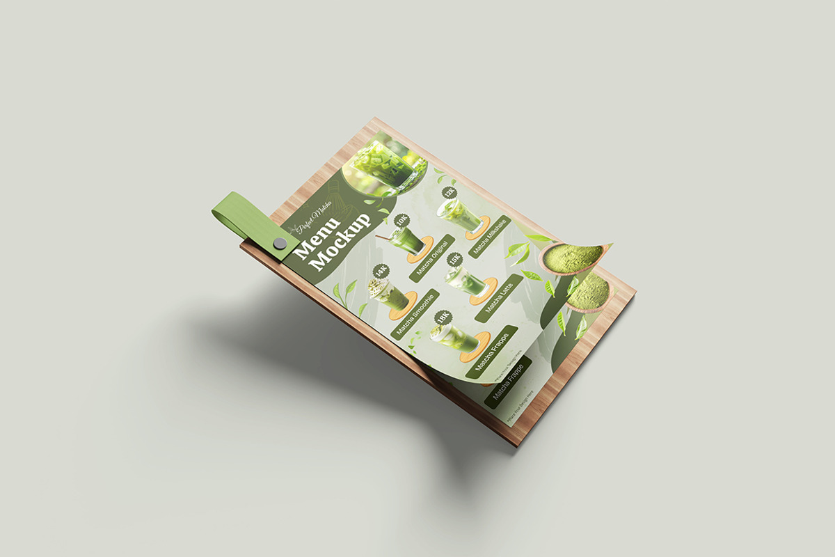 Modern Menu Mockup For Branding, an Advertising Mockup by bimockup (Photo 5 of 6)