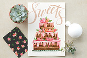 Watercolor cakes and sweets, a Food Illustration by katyabuslaeva (Thumbnail 5 of 5)