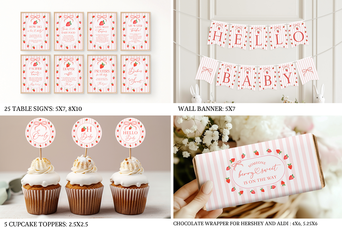 Someone Berry Sweet Shower Bundle, a Templates & Theme by Digital_Mind (Photo 6 of 8)