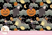 Magical Halloween Night Seamless, a Pattern Graphic by CpSnowy (Thumbnail 1 of 5)
