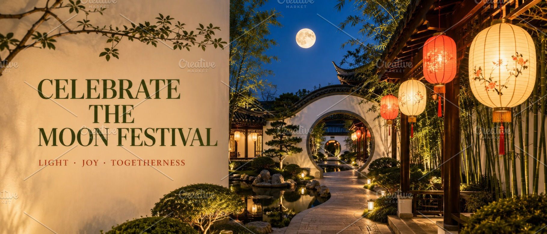 Mid autumn moon festival with lanter, a Photo by Dvoevnore photos