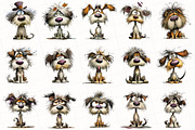Whimsical Messy Hair Dog ClipArt, an Illustration by OK Design (Thumbnail 3 of 6)