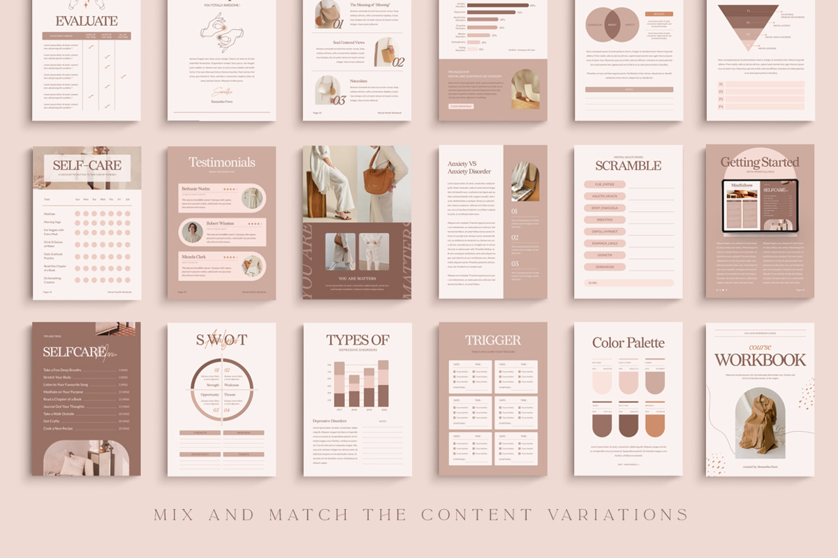 Wellness Workbook Creator | CANVA PS, a Magazine Template by Eviory (Photo 26 of 45)