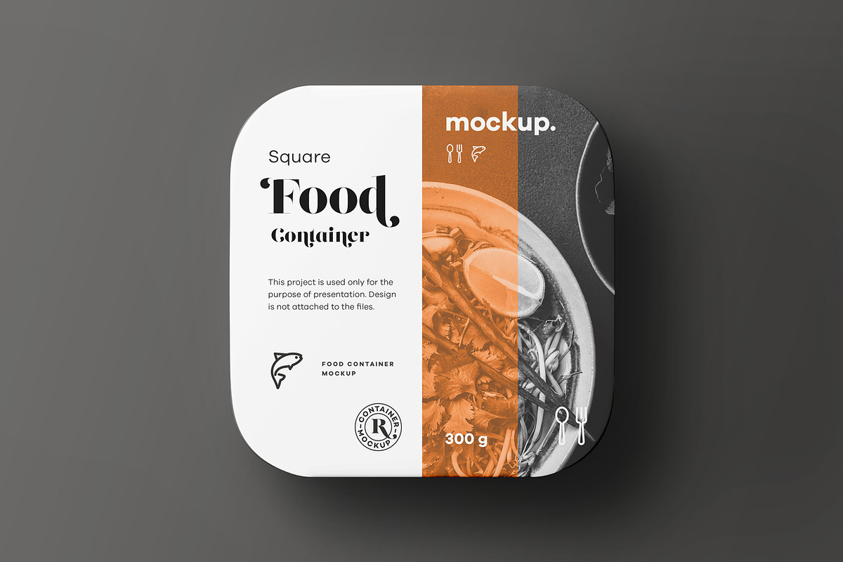 Square Food Container Mock-up, a Cups & Container Mockup by Yogurt86 (Photo 2 of 13)