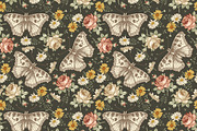 4 Seamless Butterflies Roses insects, a Pattern Graphic by Vintage (Thumbnail 5 of 14)