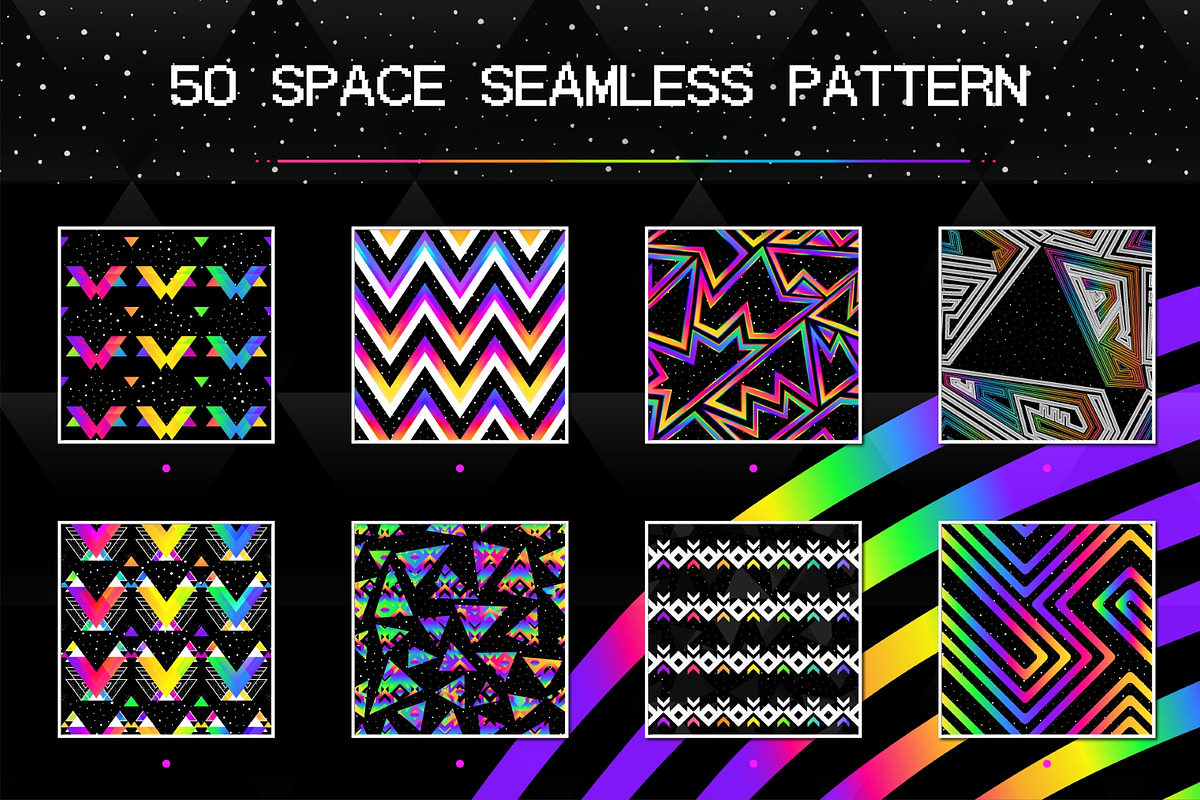 Space geometric pattern pack, a Pattern Graphic by Gudiny
