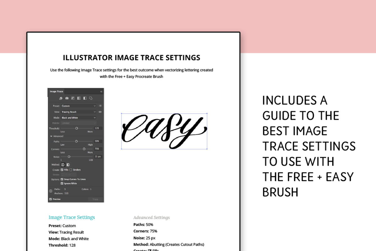 Free+Easy Procreate Lettering Brush, a Brush Add-On by The Ampersand Shop (Photo 2 of 4)