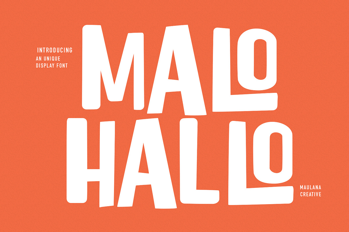 Malohallo Display Font, a Sans Serif Font by Maulana Creative (Photo 1 of 8)