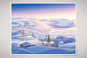 Festive Christmas landscape, a Decorative Illustration by Countryside life (Thumbnail 4 of 10)