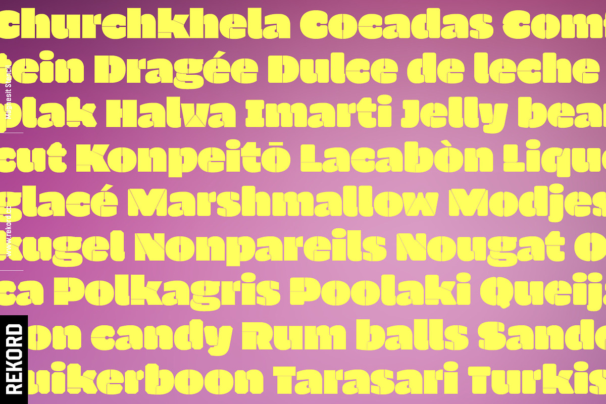 Magnesit Stencil Display Fonts, a Sans Serif Font by REKORD (Photo 5 of 14)