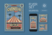 Blue Red Flat Carnival Flyer Set, a Flyer Template by graphicook (Thumbnail 1 of 3)