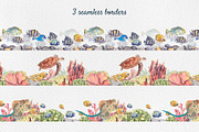Coral Reef Watercolor Clipart, an Animal Illustration by Nastya Che (Thumbnail 10 of 14)