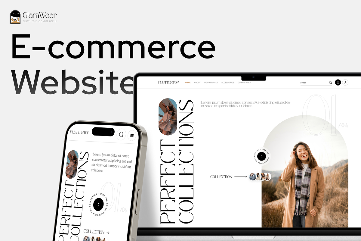 Glamwear: Clothing & Jewelry Website, an UI Kit Template by Fluttertop (Photo 1 of 8)