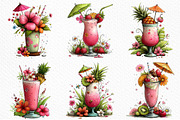 Whimsical Tropical Drink Clipart, an Illustration by Craft Nest (Thumbnail 3 of 12)