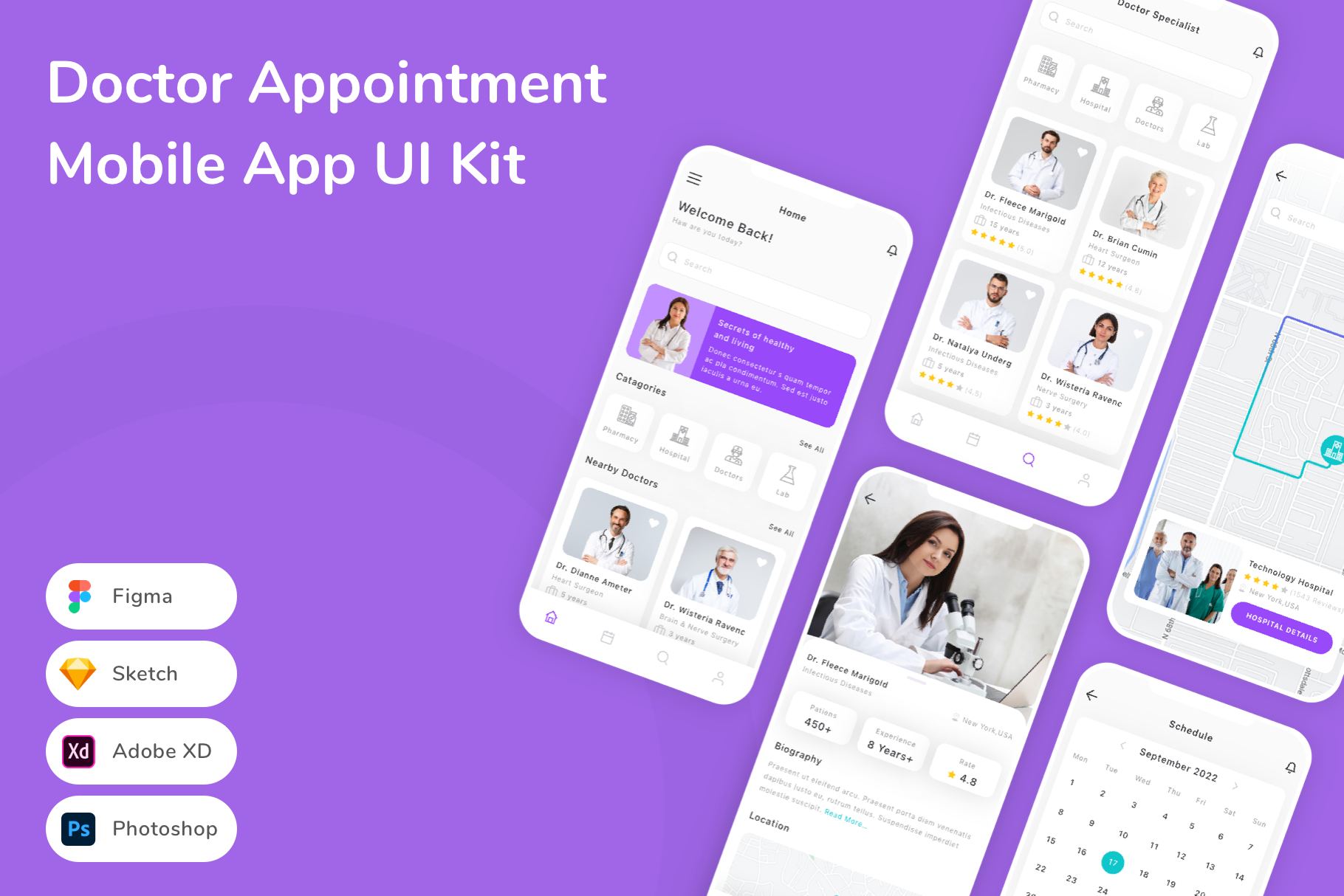 Doctor Appointment Mobile App UI Kit, an UI Kit Template by Betush