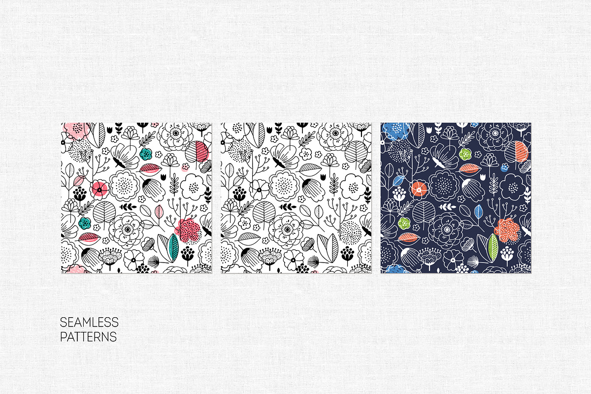 Scandinavian flowers, a Decorative Illustration by adehoidar (Photo 3 of 5)