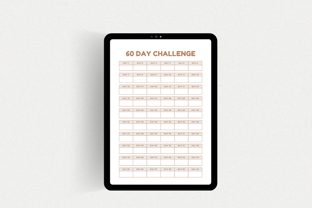 60-Day Challenge Tracker Printable, a Stationery Template by The Chaos Project (Photo 7 of 10)