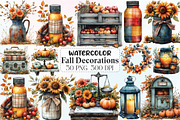 Vintage Fall Decorations Clipart, an Illustration by CraftArtStudio (Thumbnail 1 of 6)
