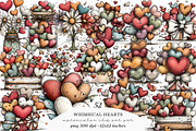 Whimsical Hearts Clipart, an Illustration by SinaCreation (Thumbnail 1 of 11)