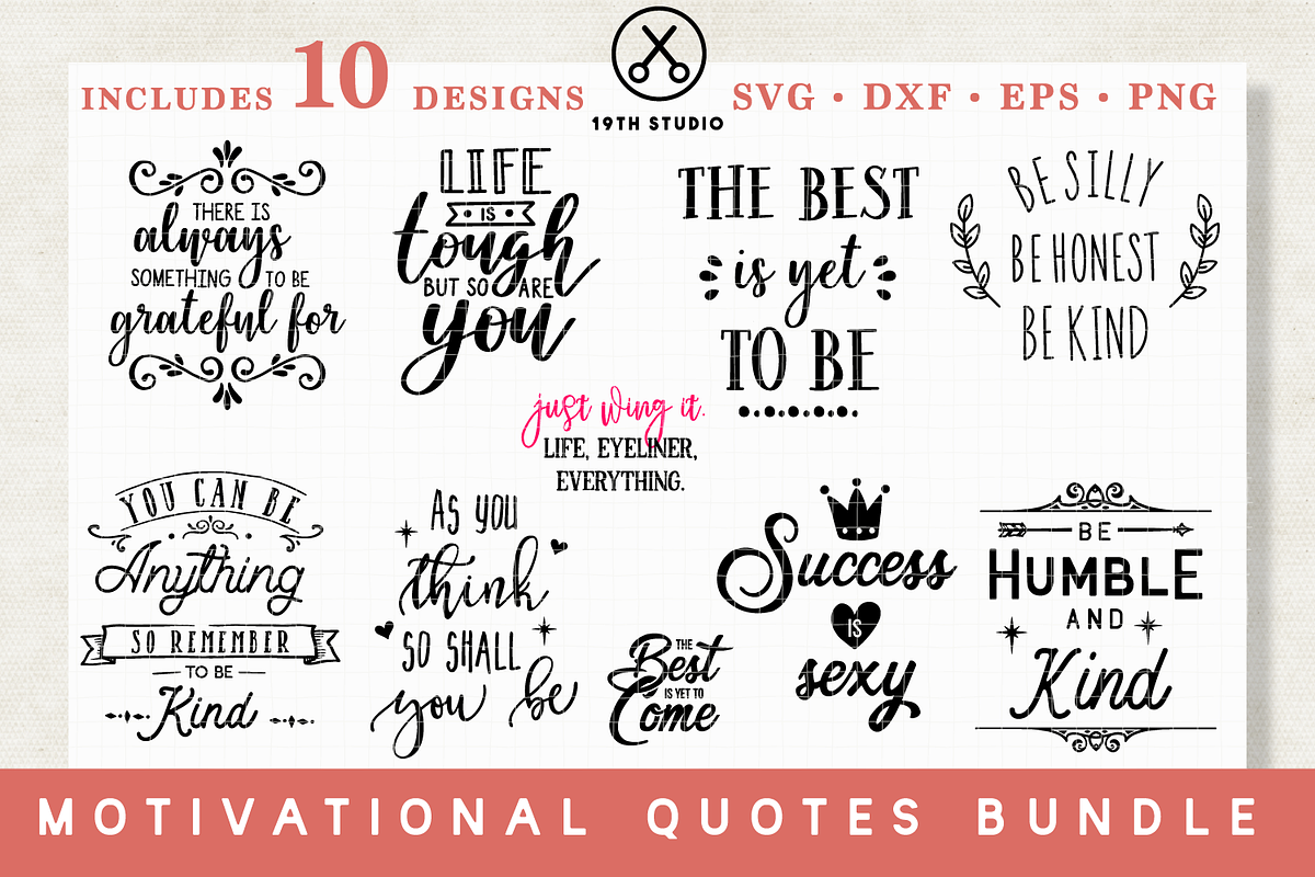 Motivational SVG Bundle | MB16, an Illustration by Craft House SVG