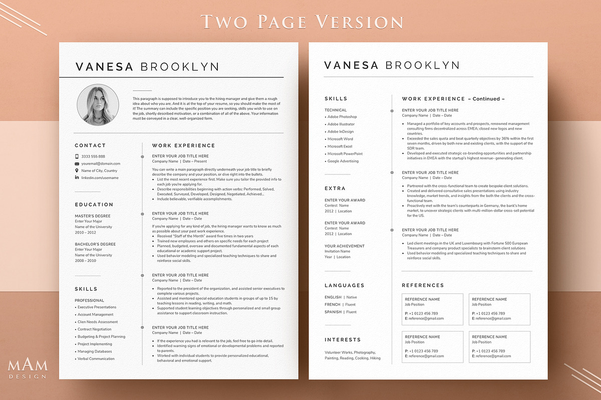 Resume Template with photo preview 3