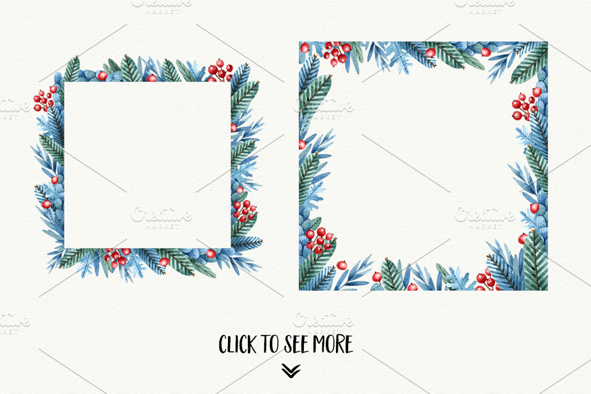 Big Christmas Set, a Decorative Illustration by Watercolor by Tonia Tkach (Photo 6 of 8)