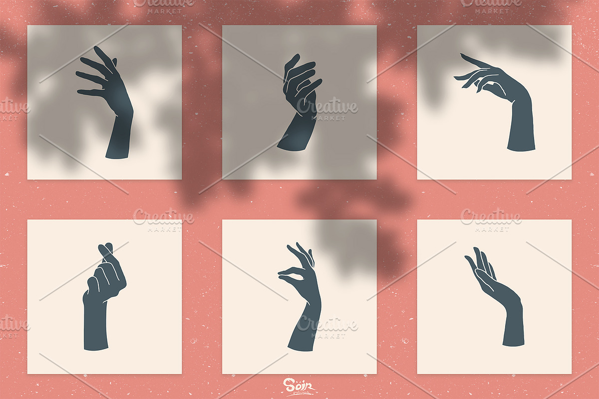 Female Hand Gestures illustrations, an Illustration by Soir Creative (Photo 3 of 5)
