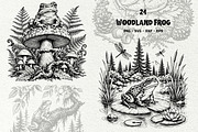 Woodland Frog Engraving Bundle, an Animal Illustration by DENIDigitalArtSudio (Thumbnail 1 of 7)